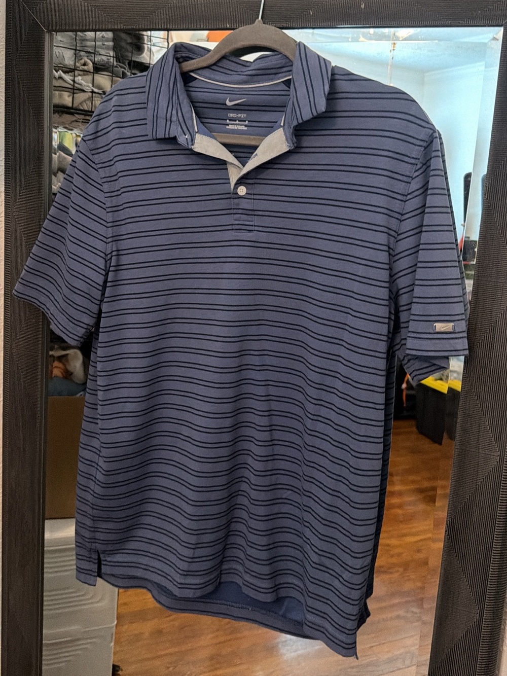 Nike Men’s Navy Blue Striped Polo